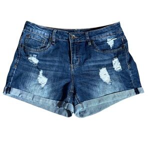 Dollhouse‎ “Dylan” Distressed Cuffed Denim Shorts | Size 11